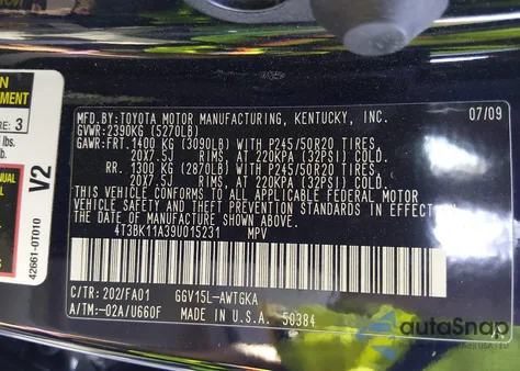 2009 Toyota Venza Base V6 from USA, damaged, VIN 4T3BK11A39U015231